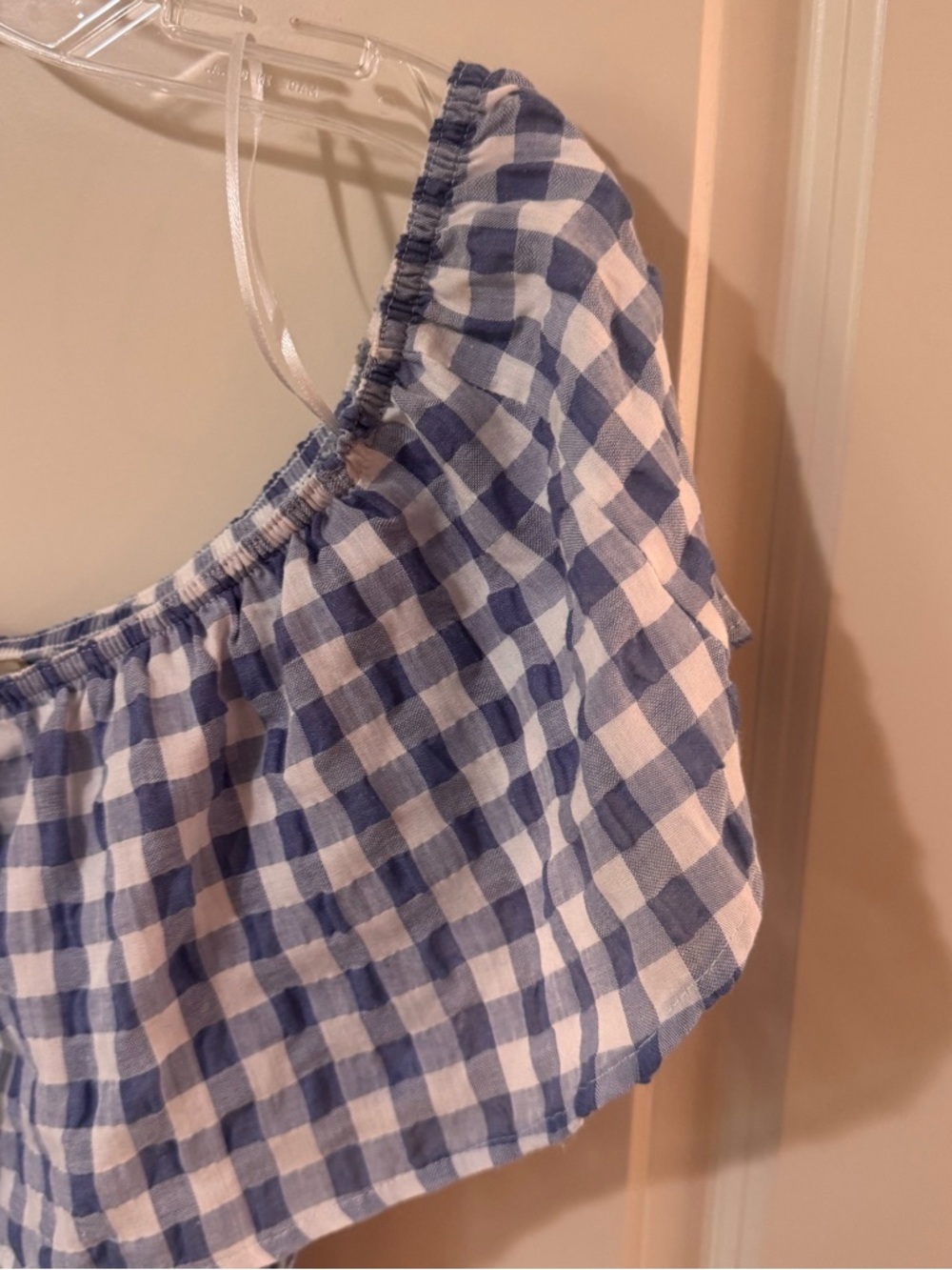 11.1 Tylho Kinsey Gingham Off-Shoulder Dress for size Large - Picture 5 of 10